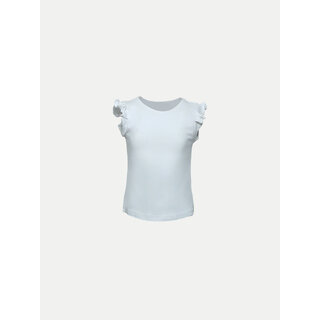 White T-shirt with Frill-detail