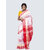 AngaShobha White Red  Cotton Blend Checks Saree With Running  Blouse Piece