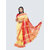 AngaShobha Yellow Red  Cotton Blend Checks Saree With Running  Blouse Piece