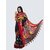 AngaShobha Black Red  Cotton Blend Self Design Saree With Running  Blouse Piece