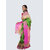 AngaShobha Green Pink  Cotton Blend Self Design Saree With Running  Blouse Piece