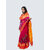 AngaShobha Pink Orange  Cotton Blend Self Design Saree With Running  Blouse Piece