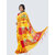AngaShobha Yellow Cotton Blend Self Design Saree With Running  Blouse Piece