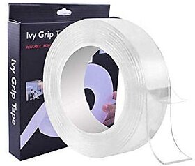 Wox White Polyester Ivy Grip Tape, High Strength Double Side Tissue Tape(Clear)