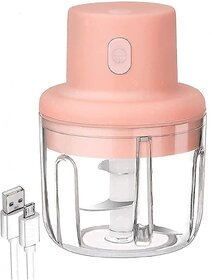 Wox  Electric Mini Garlic Chopper Portable Cordless with USB Charging 450 W 250 ml Pink Color