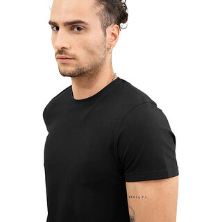 Chic Men Classic Black Round Neck T-Shirt: Comfortable and Stylish 2025 at ShopCircuit | ONDC