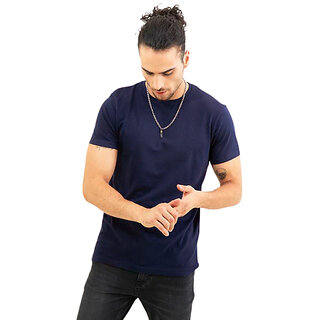 Chic Men Classic Blue Round Neck T-Shirt: Comfortable and Stylish 2025 at ShopCircuit | ONDC