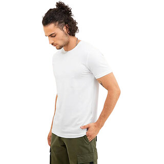 Trendy Men Classic White Round Neck T-Shirt: Comfortable and Stylish 2025 at ShopCircuit | ONDC