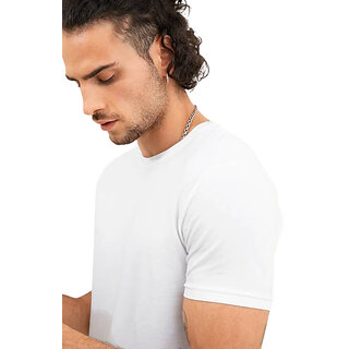 Trendy Men Classic White Round Neck T-Shirt: Comfortable and Stylish 2025 at ShopCircuit | ONDC