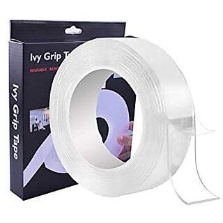                       Wox White Polyester Ivy Grip Tape, High Strength Double Side Tissue Tape(Clear)                                              