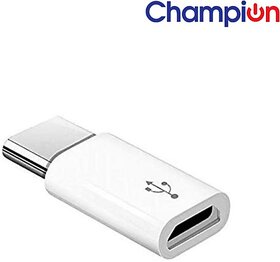 Champion White Micro To Type C Data Syncing and Charging Phone Converter (Android)