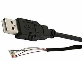 CHAMPION Micro USB Cable 1 m Champ502 (Compatible with Morpho Safran Cable Fingerprint Scanner Biomet, Black, One Cable)