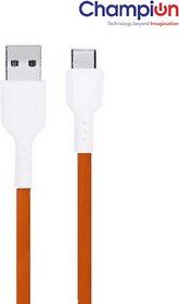 CHAMPION USB Type C Cable 1 m Champ517 (Compatible with Mobile Phone, White&Orange, One Cable)