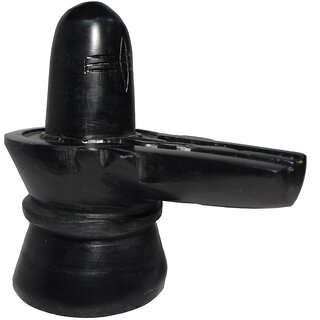 Avinash Handicrafts Black Marble Shiva Linga Idol 12.5 cm
