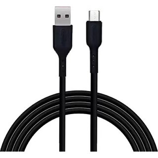 CHAMPION Micro USB Cable 1 m PVC Fast Charging Data Cable 2.4Amp Black (Compatible with Mobile Charging & Data Transfer, Black, One Cable)