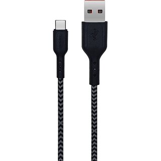 CHAMPION USB Type C Cable 1 m BRAIDED TYPE C USB DATA CABLE (Compatible with Type-C Devices, All Type C Devices, Black, One Cable)