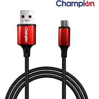 CHAMPION USB Type C Cable 1 m Champ514 (Compatible with Mobile Phone, Black&Red, One Cable)
