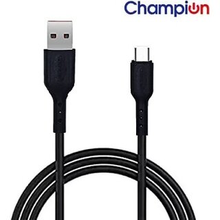                       CHAMPION Micro USB Cable 1 m Fast Charging Supported For Mobile Charging (Compatible with Mobile Phone, Computer, Laptop, Tablet, Black, One Cable)                                              