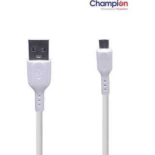                       CHAMPION Micro USB Cable 0.3 m Champ511 (Compatible with Mobile Charging, Data Transfer, White, One Cable)                                              