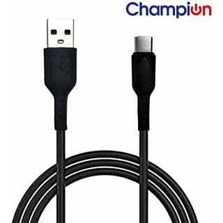                       CHAMPION USB Type C Cable 1 m Champ503 (Compatible with Charging Cable, Transfer Data, Black, One Cable)                                              