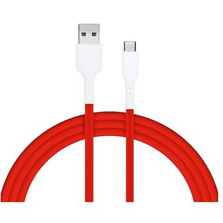                       CHAMPION USB Type C Cable 2 m TPE Red 3Amp Data Cable (Compatible with All Type C Devices, Red, One Cable)                                              