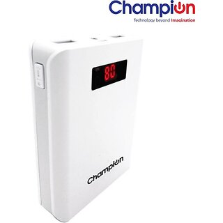                       CHAMPION 10400 mAh Power Bank (White, Grey, Lithium-ion)                                              