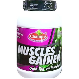                       CHAMPS NUTRITION Muscles Gainer 2 kg Weight Gainers/Mass Gainers (2 kg, CHOCOLATE)                                              