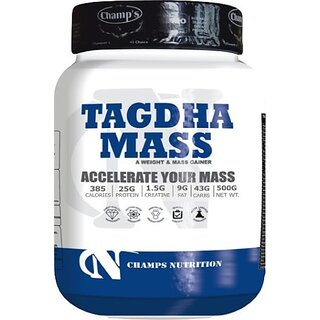                       CHAMPS NUTRITION TAGDHA MASS 500G Weight Gainers/Mass Gainers (500 g, COFFEE)                                              