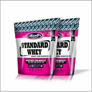                       CHAMPS NUTRITION STANDARD WHEY 10LB COMBO PACK Whey Protein (9 kg, AMERICAN ICECREAME)                                              