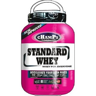                       CHAMPS NUTRITION Standard Whey 6lb (whey protein added with creatine & leucine)2.7kg Whey Protein (2.722 kg, Chocolate)                                              