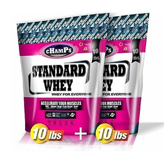                       CHAMPS NUTRITION STANDARD WHEY 10LB COMBO PACK Whey Protein (9 kg, CHOCOLATE)                                              