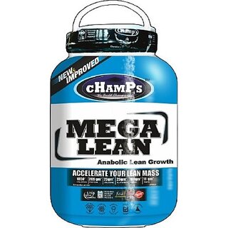                       CHAMPS NUTRITION Mega Lean 6 lbs Weight Gainers/Mass Gainers (2721 g, Chocolate)                                              