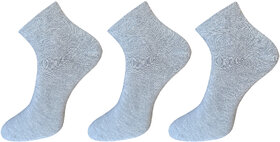 USOXO Soft Breathable Combed Cotton Ankle Socks For Men Pack Of 3 (Light Grey) Neo Light grey