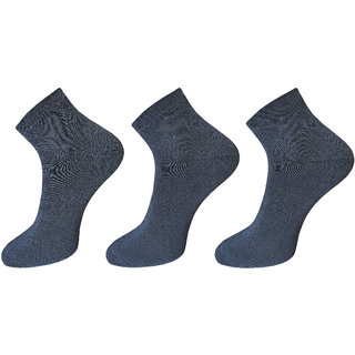 USOXO Soft Breathable Combed Cotton Ankle Socks For Men Pack Of 3 (Black) Neo Black