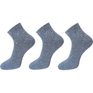                       USOXO Soft Breathable Combed Cotton Ankle Socks For Men Pack Of 3 (Dark Grey) Neo Dark Grey                                              