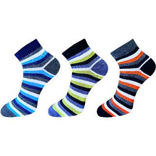 USOXO Soft Breathable Combed Cotton Ankle Socks For Men Pack Of 3 (Dark grey, Black, Navy blue) pop up strip ankle