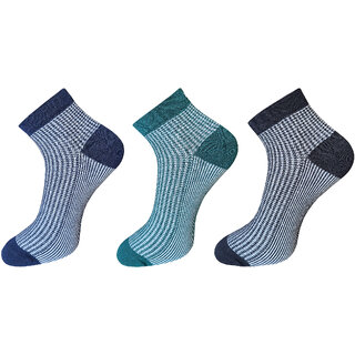                       USOXO Soft Breathable Combed Cotton Ankle Socks For Men Pack Of 3 (Black, Navy blue, Olive green) soft berry ankle                                              