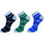 USOXO Soft Breathable Combed Cotton Ankle Socks For Men Pack Of 3 (Black, Royal blue, Olive green) Four Strip Ankle