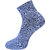 USOXO Soft Breathable Combed Cotton Ankle Socks For Men Pack Of 3 (Navy melange) Neo melange