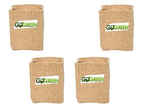 4Pc Pack of Jute Grow Bag Big Sized 11x9x9 Inch for- All Indoor and Outdoor Plants