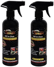 DIPREM 06 Liquid Car Polish for Metal Parts, Exterior, Dashboard, Headlight, Leather, Tyres, Windscreen Pack Of 2