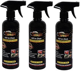 DIPREM 07 Liquid Car Polish for Metal Parts, Exterior, Dashboard, Headlight, Leather, Tyres, Windscreen Pack Of 3