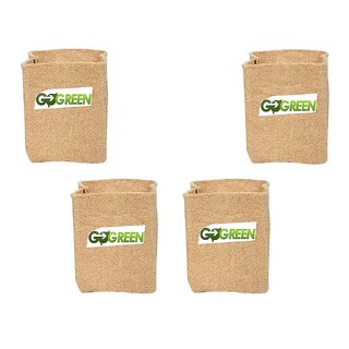                       4Pc Pack of Jute Grow Bag Big Sized 11x9x9 Inch for- All Indoor and Outdoor Plants                                              