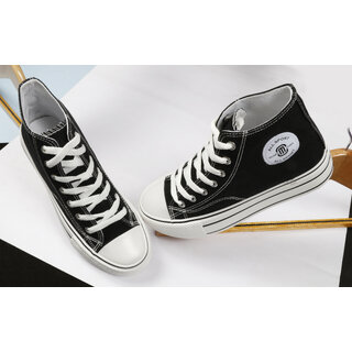 Buy Mozafia Women Black Canvas Plim High Cut LifeStyle Sneaker