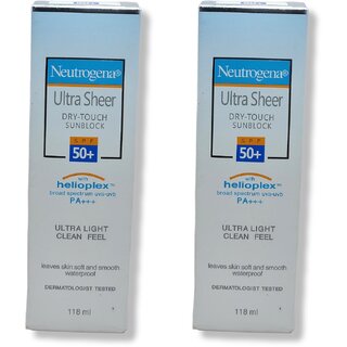 Neutrogena Ultra Sheer Dry-Touch Sunblock SPF 50+, 118ml (Pack of 2)