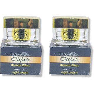                       Olifair Radiant Effect Pearls - Saffron night cream 50g (Pack of 2)                                              