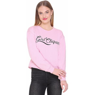                       Raves Women Pink Full Sleeve Solid Sweatshirt                                              
