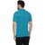 RAVES Men Solid Polo Collar Poly Cotton Blue T-Shirt
