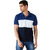 Leotude Men Blue Color Block Cotton Blend Casual T-Shirt