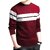 Leotude Men Maroon Striped Cotton Blend Casual T-Shirt